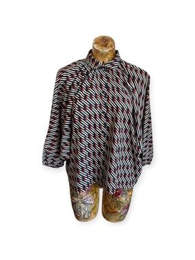 Porridge Batwing Blouse Printed Top Boho Flowy Oversized Shirt small retro style